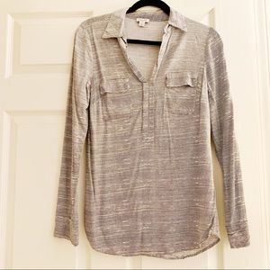 Splendid | Tab Sleeve V Neck Tunic with Pockets